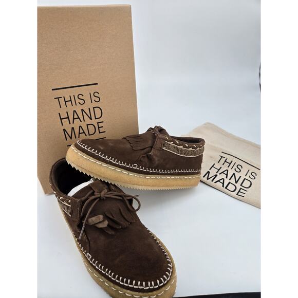 Laidback London Beaded Erku Chukka Moccasins Brown Suede Sz 38 US 7.5 New In Box - Picture 10 of 13